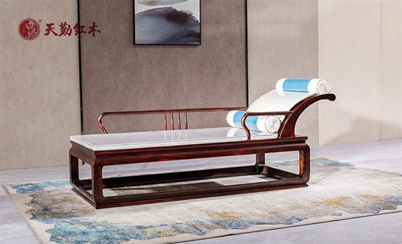 天勤紅木 紅木家具印尼黑酸枝(學(xué)名：闊葉黃檀)貴妃榻客廳系列