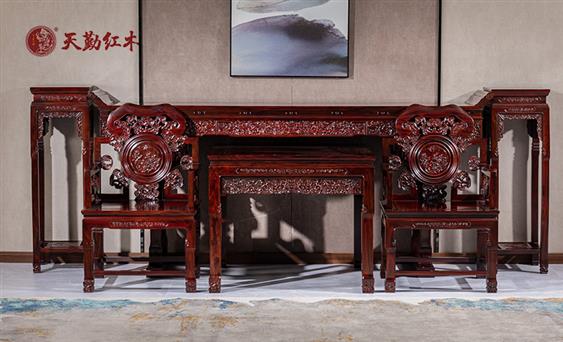 天勤紅木 紅木家具印尼黑酸枝(學(xué)名：闊葉黃檀)中堂客廳系列