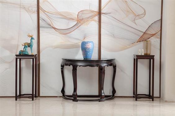 天勤紅木 材質：條紋烏木 半圓臺